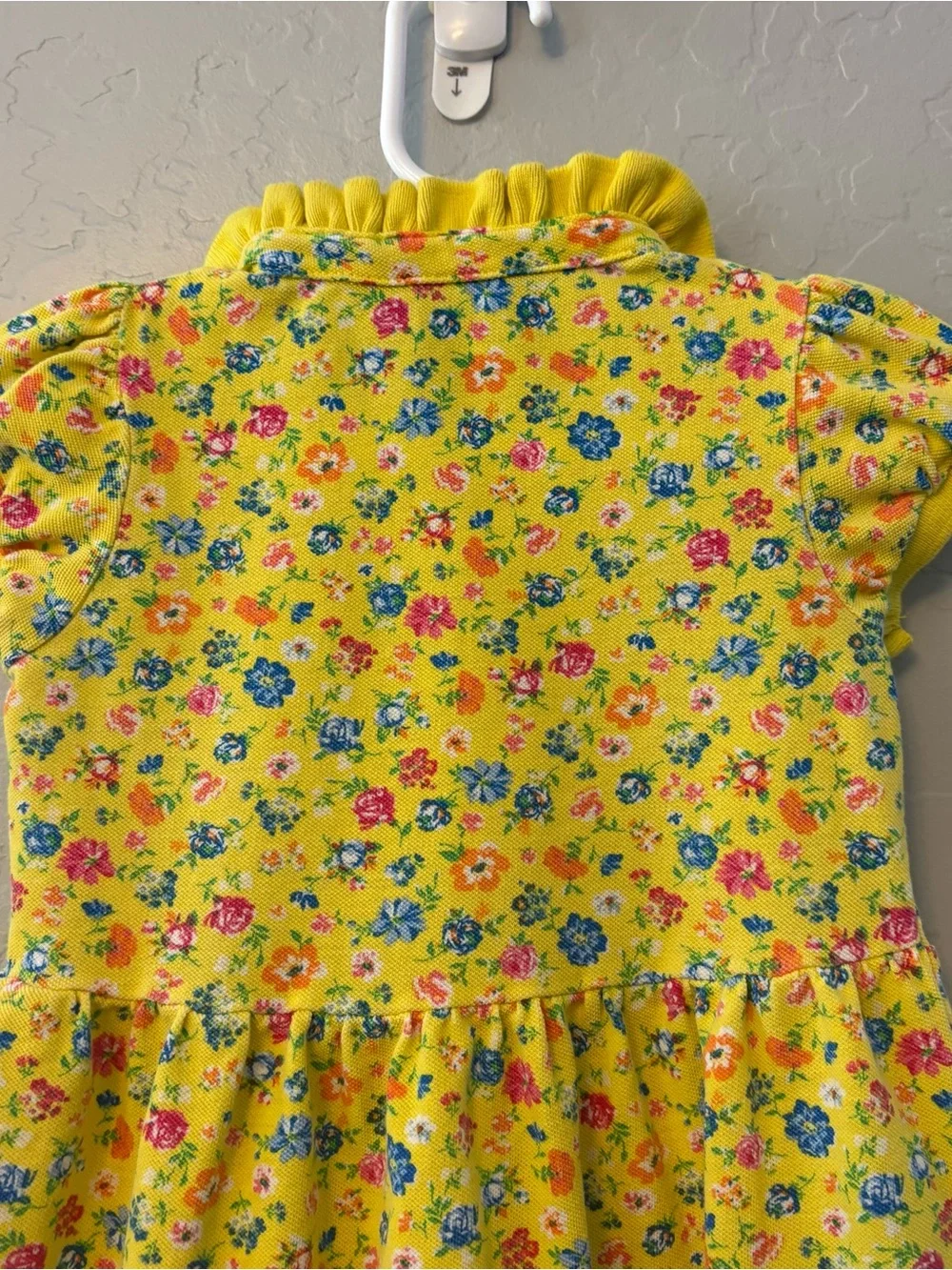 Ralph Lauren yellow floral short sleeve pique polo dress size 18 months